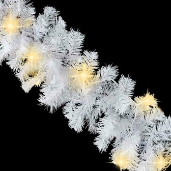 Guirlande met led verlichting - 5 meter &ndash; wit &ndash; inclusief kerstballen &ndash; kerstslinger - warm wit - kerstversiering - voor binnen en buiten