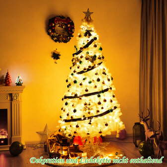 Kerstboom 210 cm  wit - Kunstkerstboom - Kerstboom met metalen standaard voor binnen en buiten