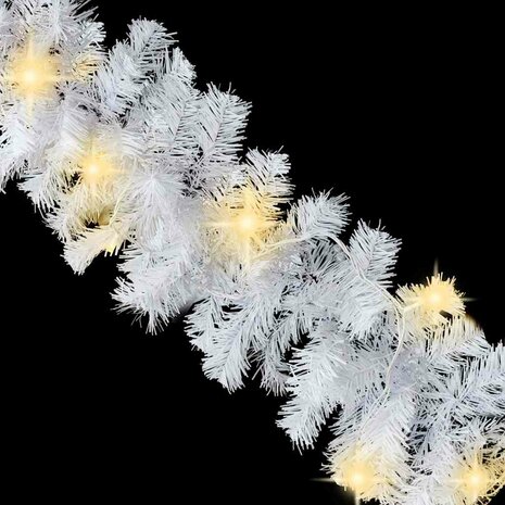 Guirlande met led verlichting - 5 meter – wit – inclusief kerstballen – kerstslinger - warm wit - kerstversiering - voor binnen en buiten